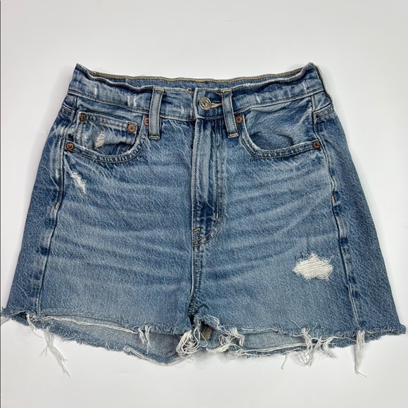 American Eagle Highest Rise 90s Boyfriend Denim Shorts Waist 24" Size 0 - Picture 1 of 8